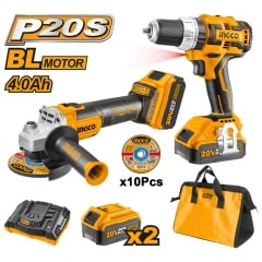 TALADRO INALÁMBRICO Y ESMERIL ANGULAR INALÁMBRICO INGCO 20V #CKLI6015 (C)(OF) 2