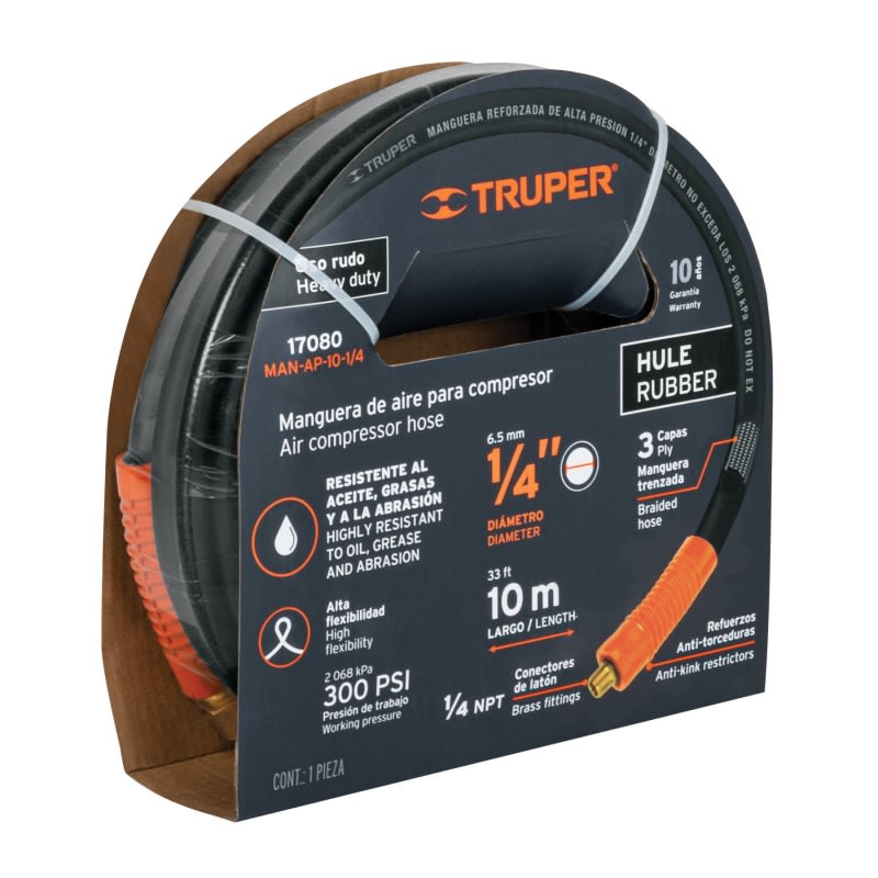 MANGUERA DE HULE TRUPER P/COMPRESOR 15 MTS. # MAN-AP-15-1/4 (17081)1
