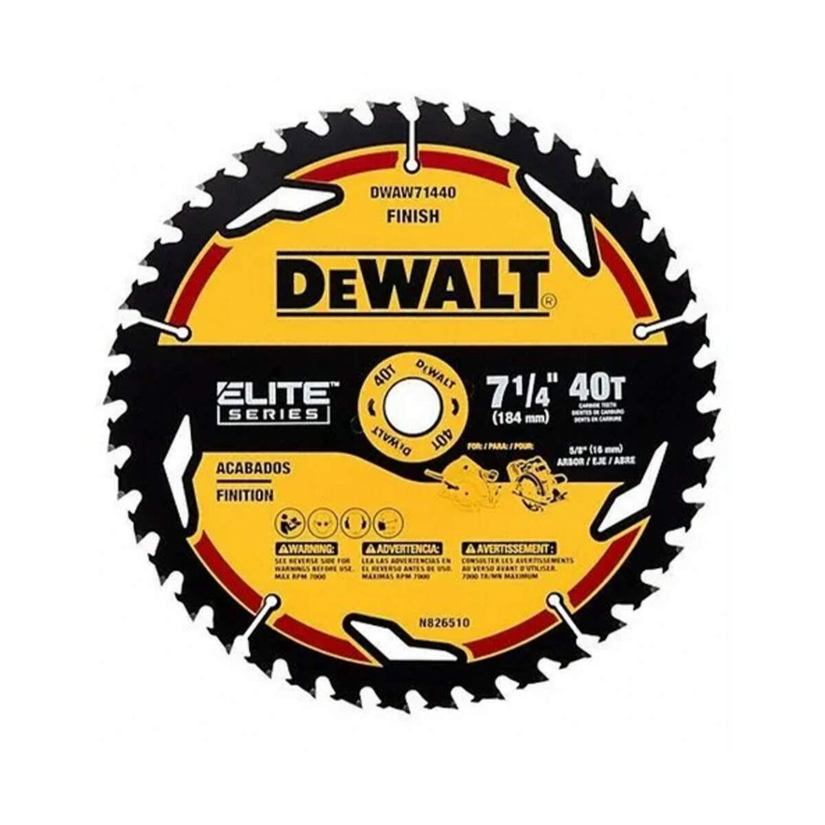 Disco Elite Sierra Circular Dewalt Saw Blade 7-1/4 40D2