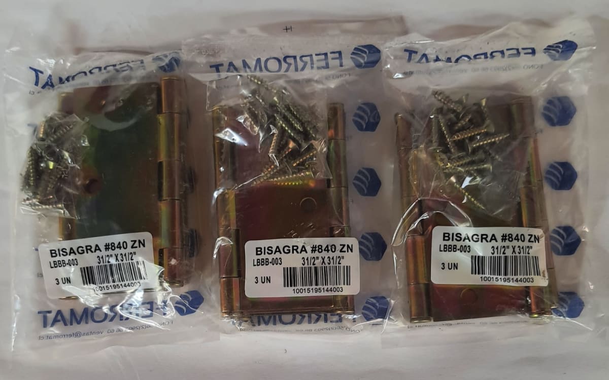 Bisagra ±840 zn 3 1/2'' X 3 1/2'' Promo x 3 unidades3