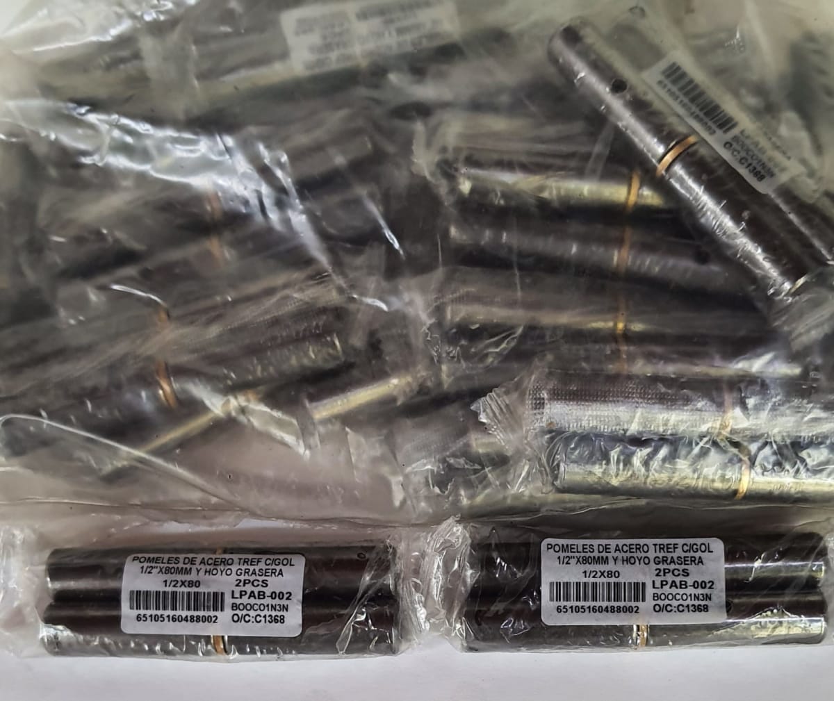 Pomelos De Acero Tref C/Gol 1/2X80MM x 2 unidades2