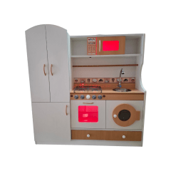 COCINA 3 CON LUCES Y REFRIGERADORA DE 3 PUERTAS ESPECIAL