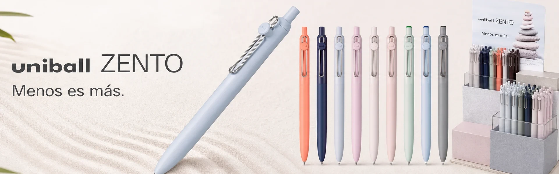 Colección Zento de uni-ball, diseño minimalista y colores suaves
