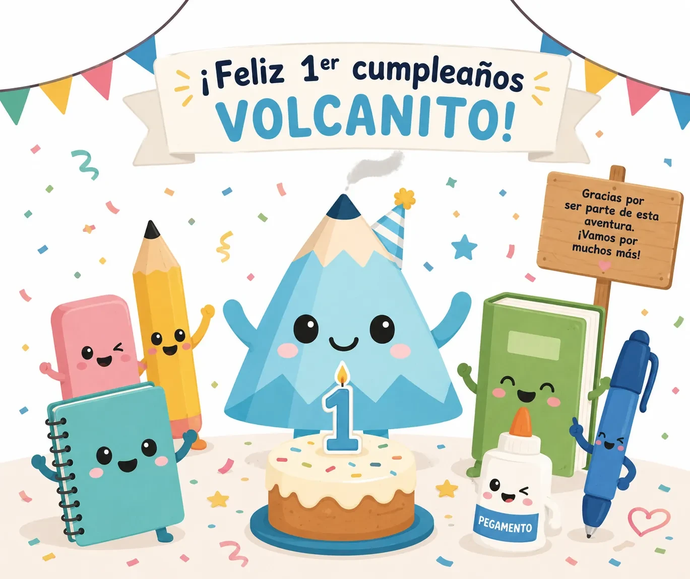 ¡Feliz primer cumpleaños Volcanito!