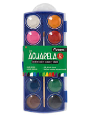 Acuarela 12 colores + pincel Torre