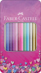 Lata 12 lápices de colores sparkle faber-castell