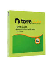 Notas adhesivas 76x76mm 100 hjs verde neon torre