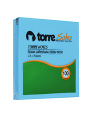 Notas adhesivas 76x76mm 100 hjs azul neon torre