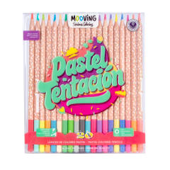 20 lápices de colores redondos pastel tentación mooving