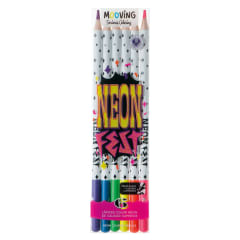 6 lápices de colores neon fest mooving