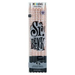 6 lápices grafito sr black mooving