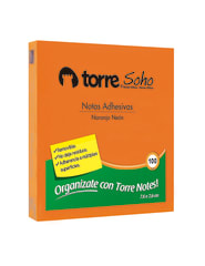 Notas adhesivas 76x76mm 100 hjs naranjo neon torre