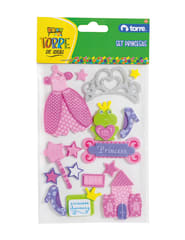 Stickers goma eva princesas torre