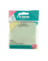 Notas adhesivas 76x76mm 100 hjs verde pastel torre