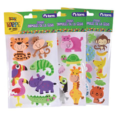 Stickers goma eva animales de la selva torre