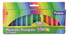 Plasticina triangular 12 colores neon torre