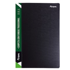 Carpeta 20 fundas oficio negro Torre