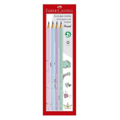 4 lápices grafito N2 pastel triangular faber-castell
