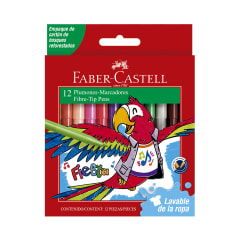 12 marcadores delgados redondos faber-castell