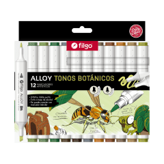 12 marcadores alloy tonos botánicos filgo
