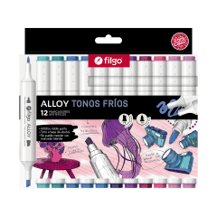 12 marcadores alloy tonos fríos filgo