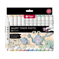 12 marcadores alloy tonos pasteles filgo
