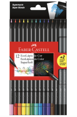 12 lápices de colores super soft redondos + 2 grafitos Faber-Castell
