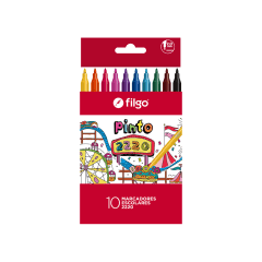 10 marcadores de colores pinto delgados filgo