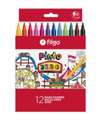 Marcador 12 colores delgados Filgo