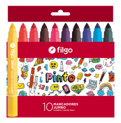 10 marcadores de colores pinto jumbo filgo