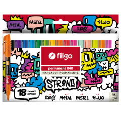 18 marcadores permanentes strong filgo
