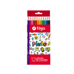12 lápices de colores hexagonales filgo