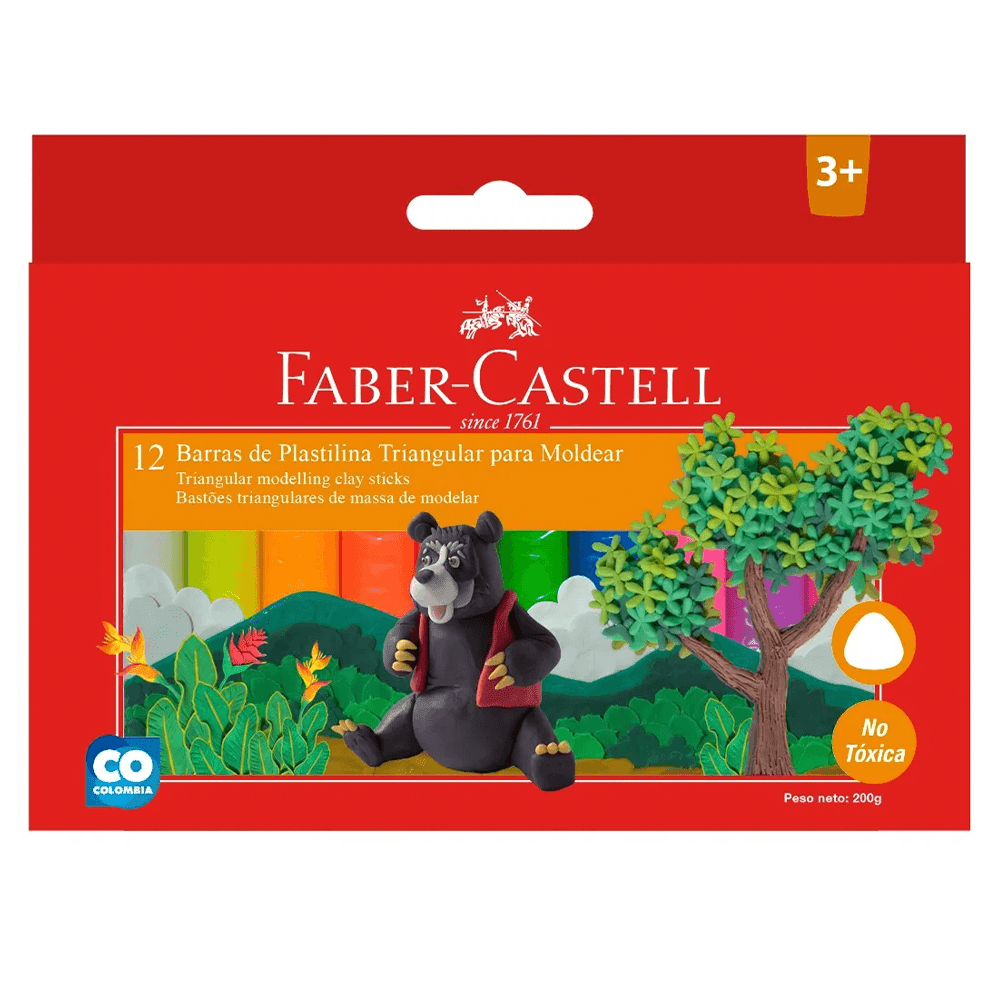 Plasticina 12 colores triangular faber-castell1