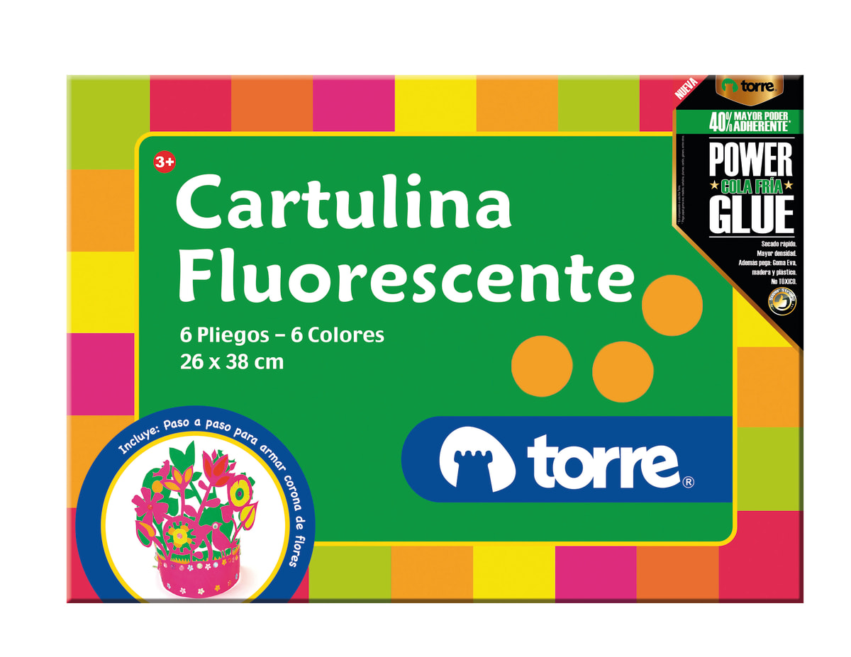 Carpeta de cartulina fluor 6 hojas Torre1