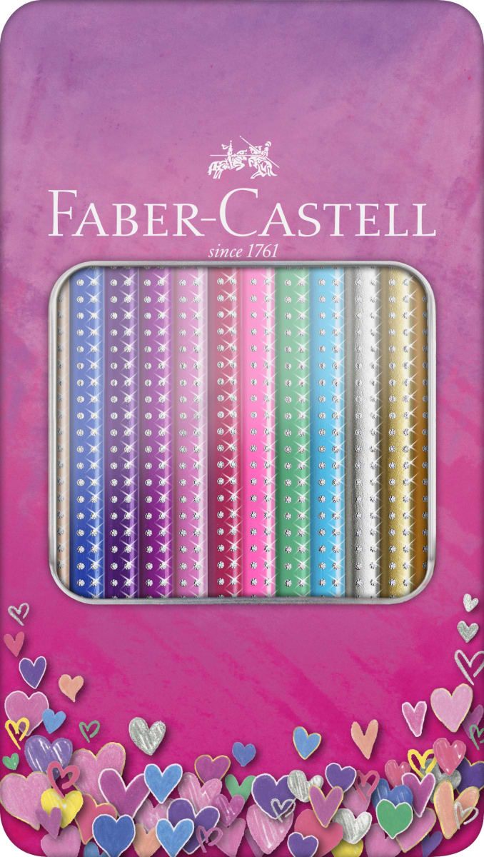 Lata 12 lápices de colores sparkle faber-castell1