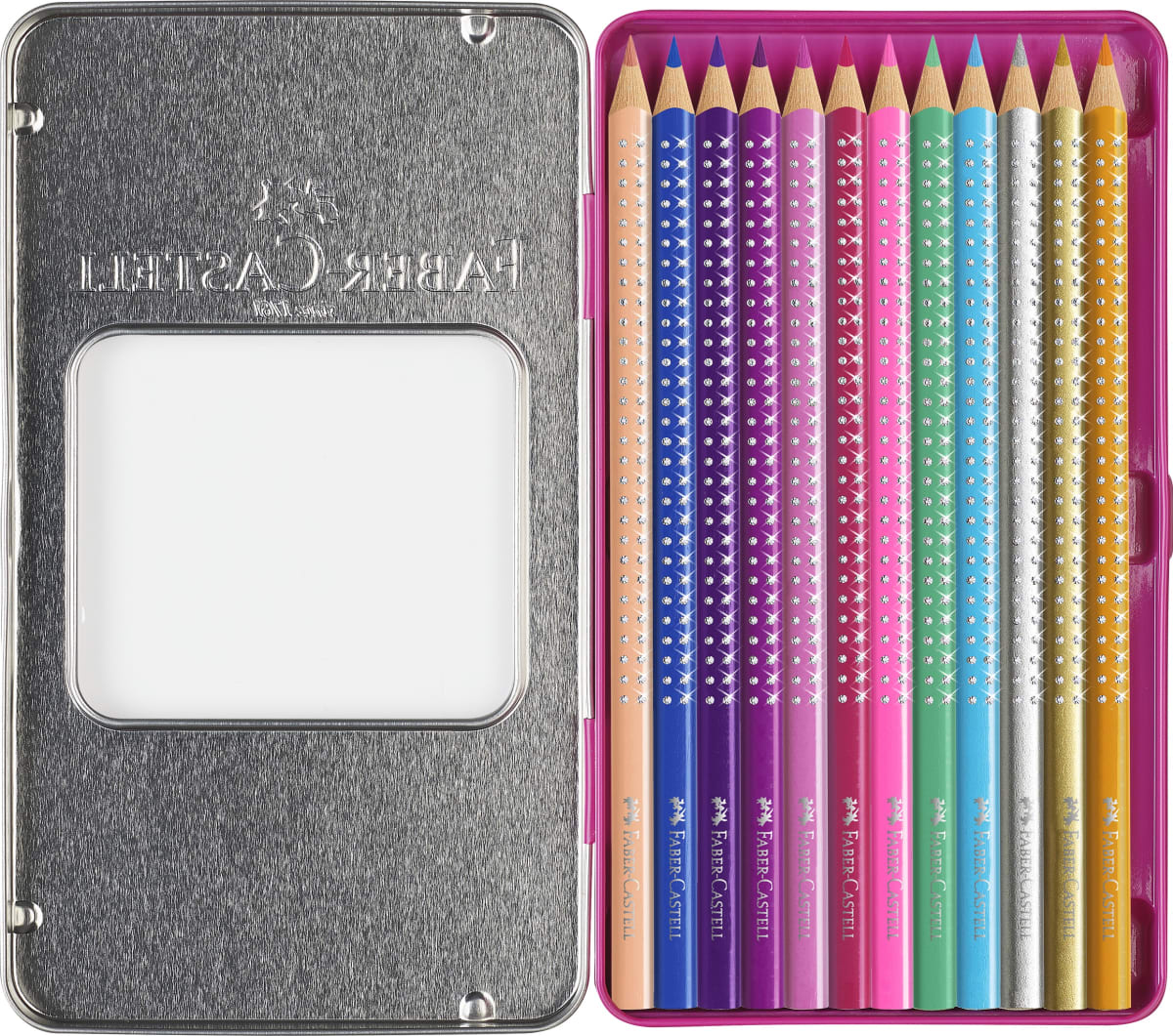 Lata 12 lápices de colores sparkle faber-castell2