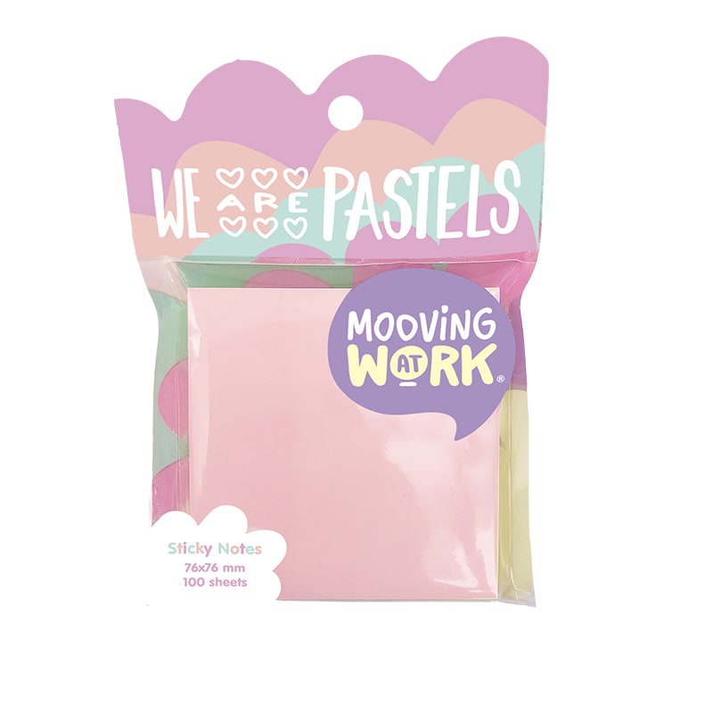 Notas adhesivas 76x76mm 100 hjs pastel Mooving4