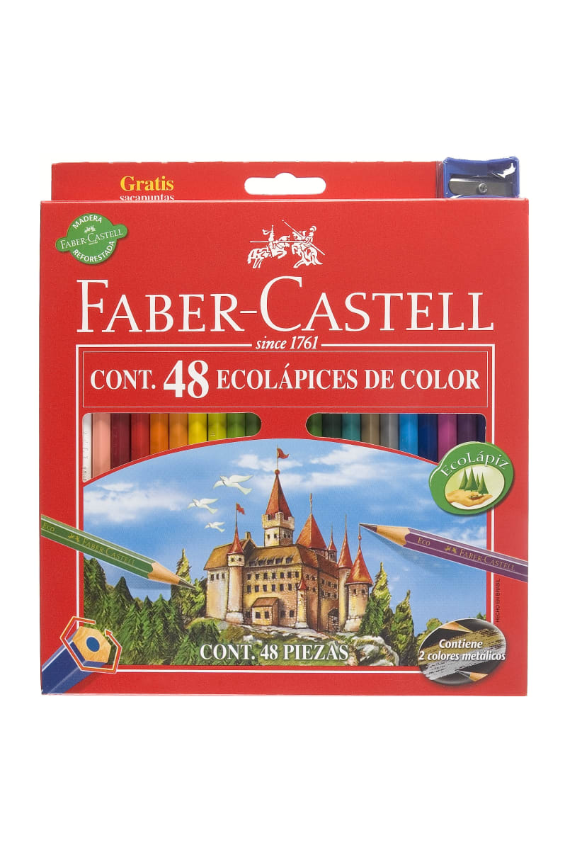 48 lápices de colores + sacapuntas Faber1