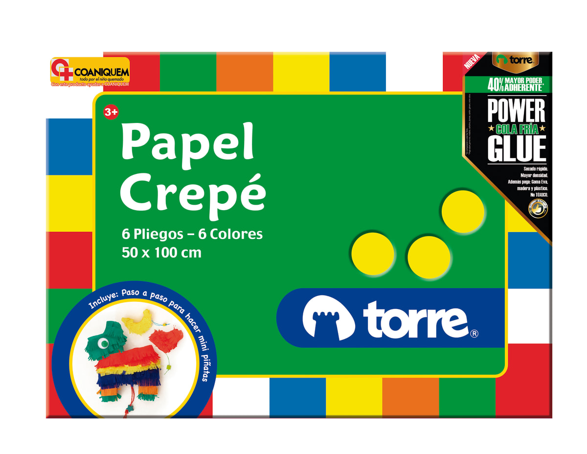 Carpeta papel crepe 6 pliegos Torre1