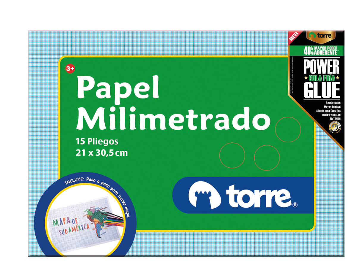 Carpeta de papel milimetrado 15 pliegos Torre1