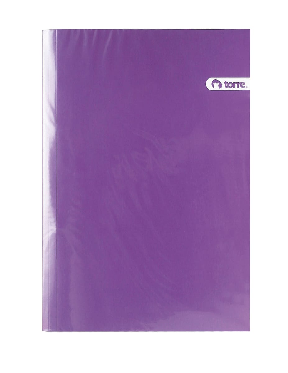 Carpeta plastificada con gusano violeta torre1