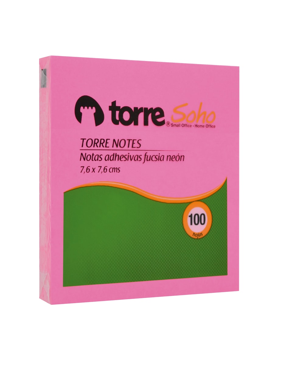 Notas adhesivas 76x76mm 100 hjs fucsia neon torre1