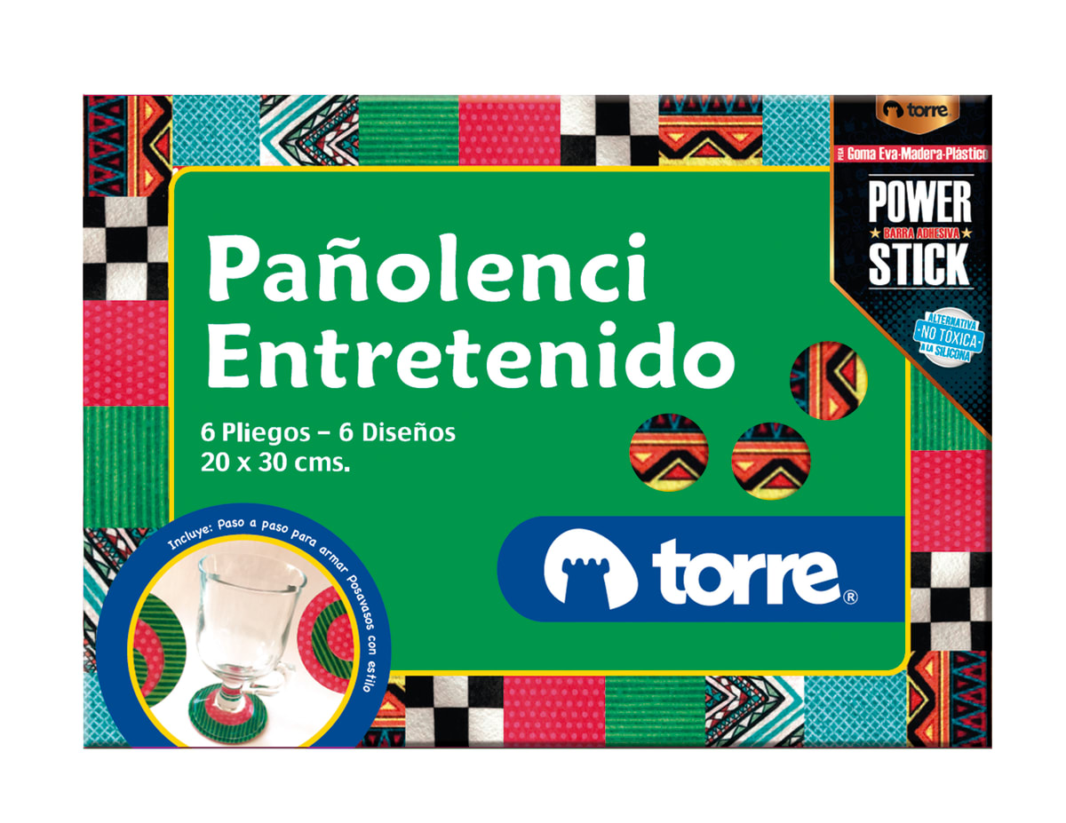Carpeta de paño lenci entretenido 6 pliegos Torre1