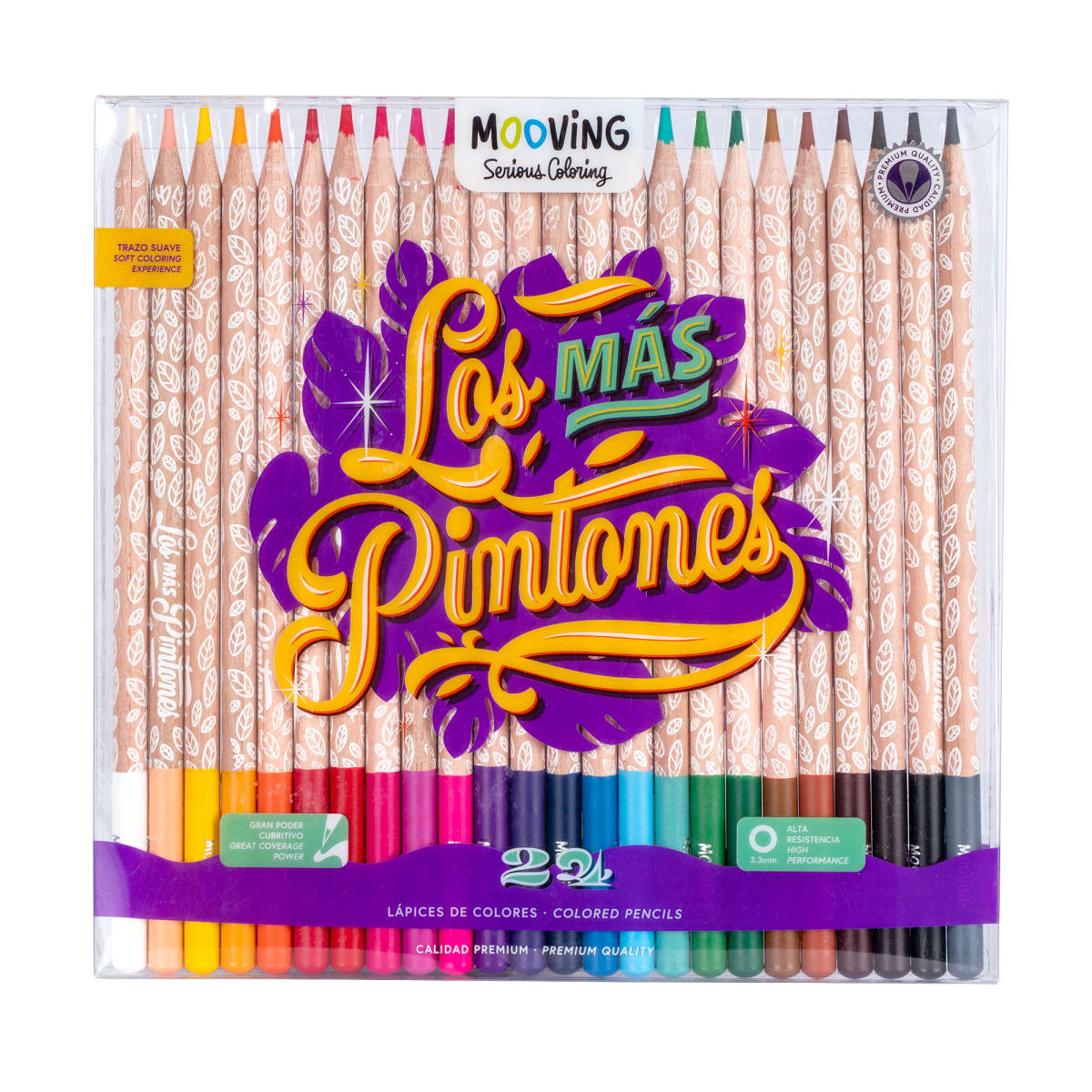 24 lápices de colores redondos los más pintones Mooving1