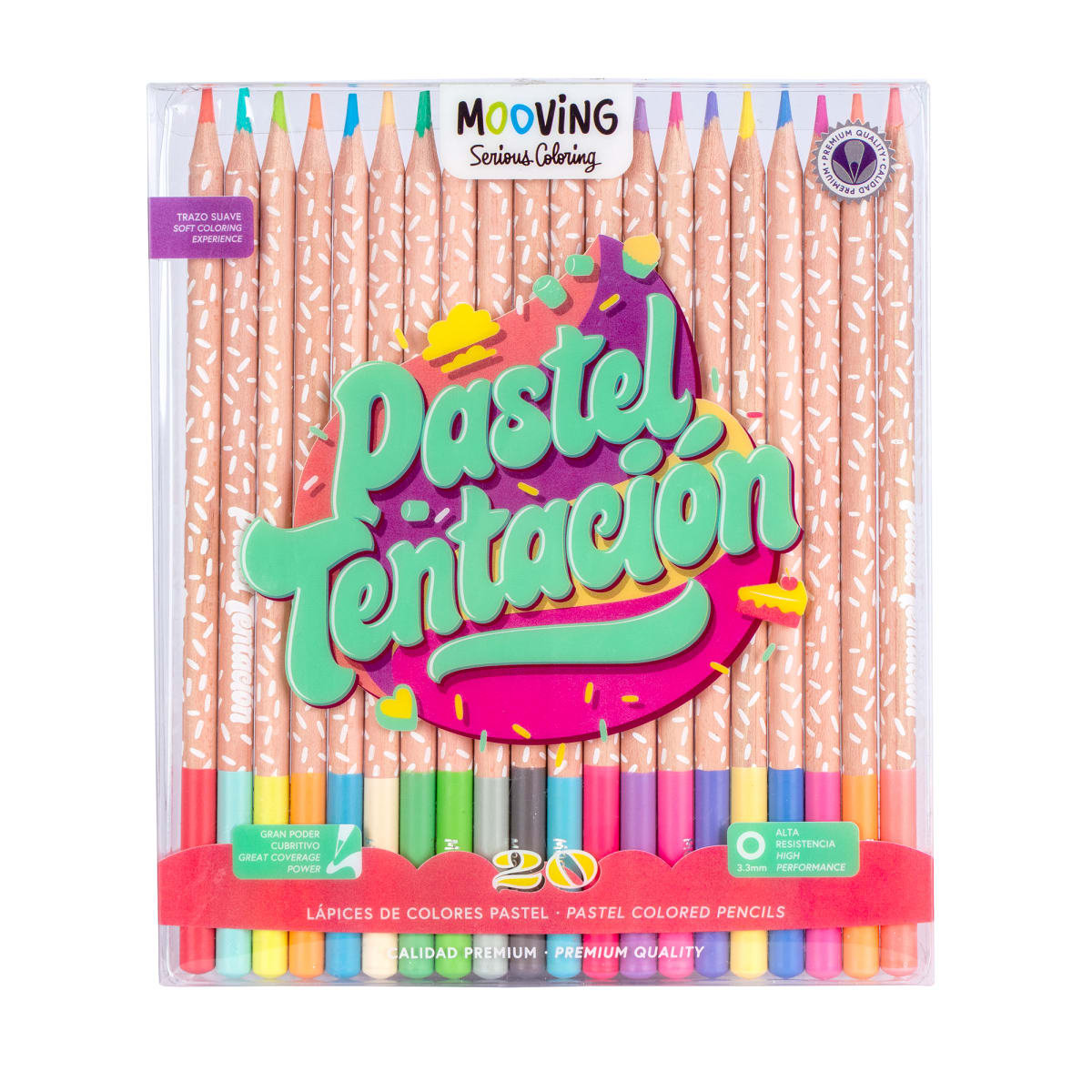 20 lápices de colores redondos pastel tentación mooving1