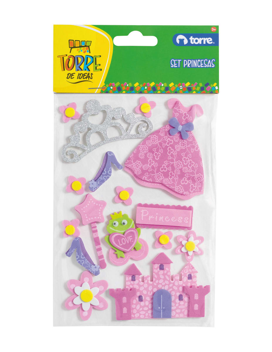 Stickers goma eva princesas torre2