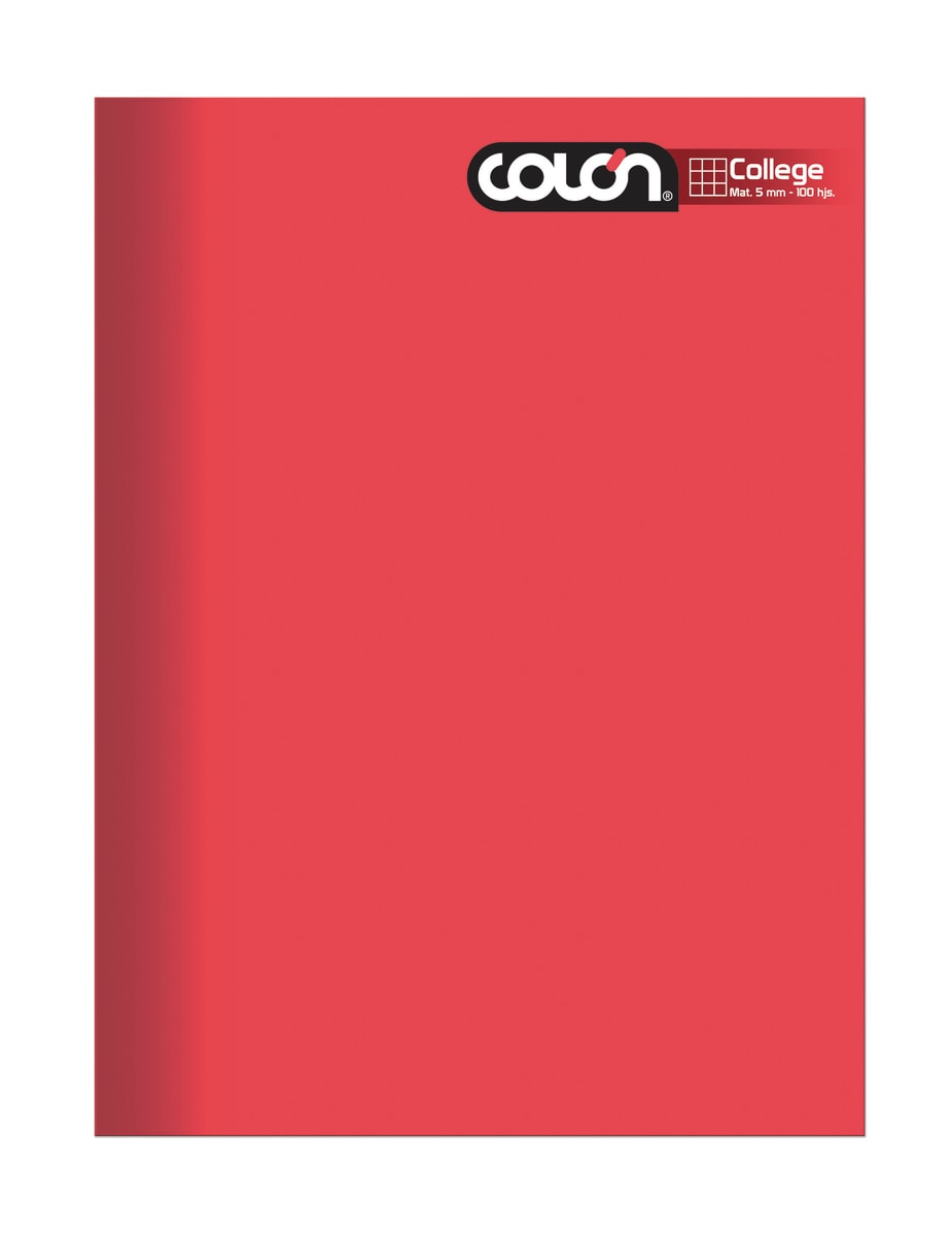 Cuaderno college liso 5mm 100 hjs Colon3