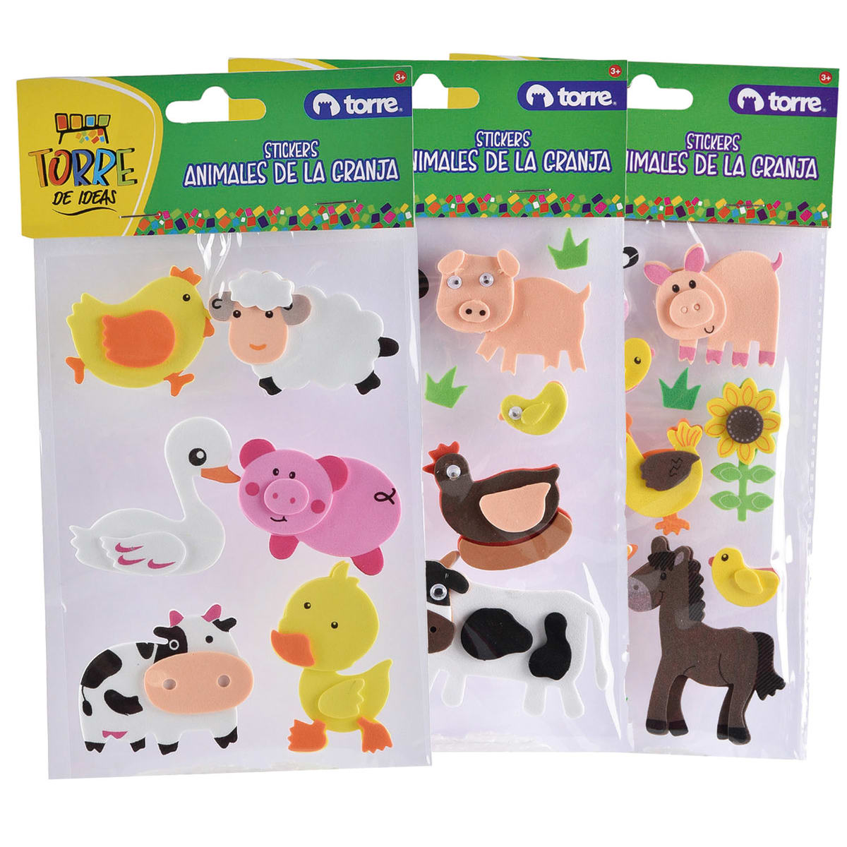 Stickers goma eva animales de la granja torre1