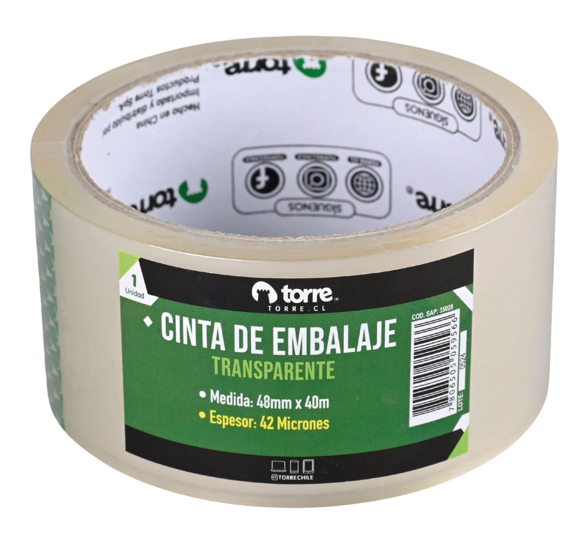 Cinta de embalaje transparente 48mm x 40mts Torre1