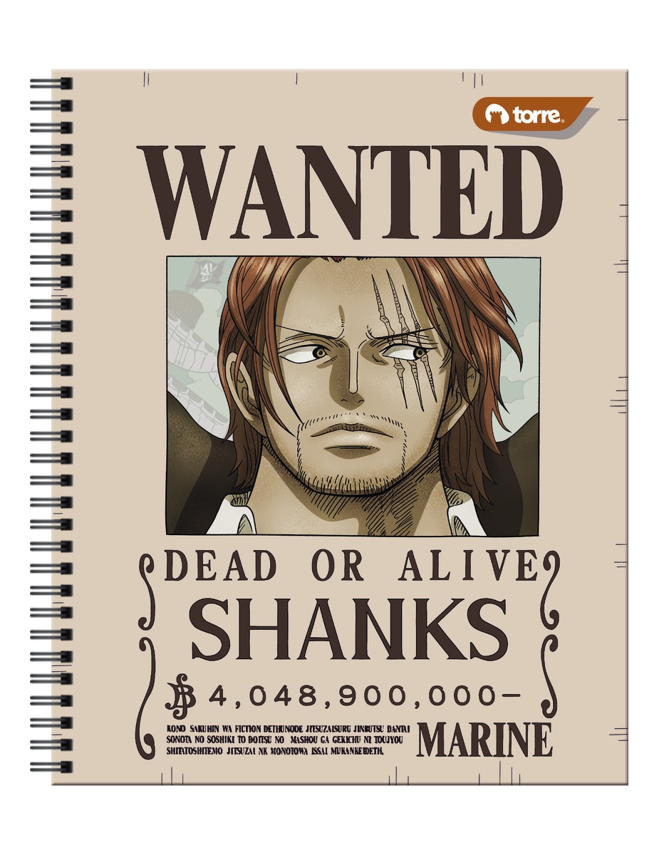 Cuaderno universitario One Piece 7mm 100 hjs Torre9